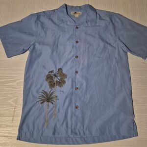 Joe Marlin Mens Womens Hawaiian Shirt Palm Tree Beach Vibes Florida Button Up